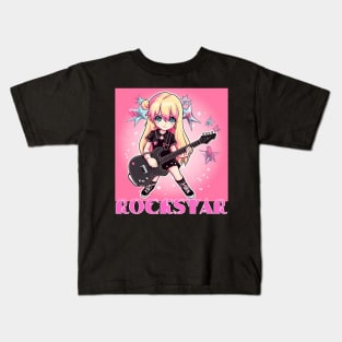 Rockstar Girl, Rock & Roll Girl, Cute Girl, Girl Power Kids T-Shirt